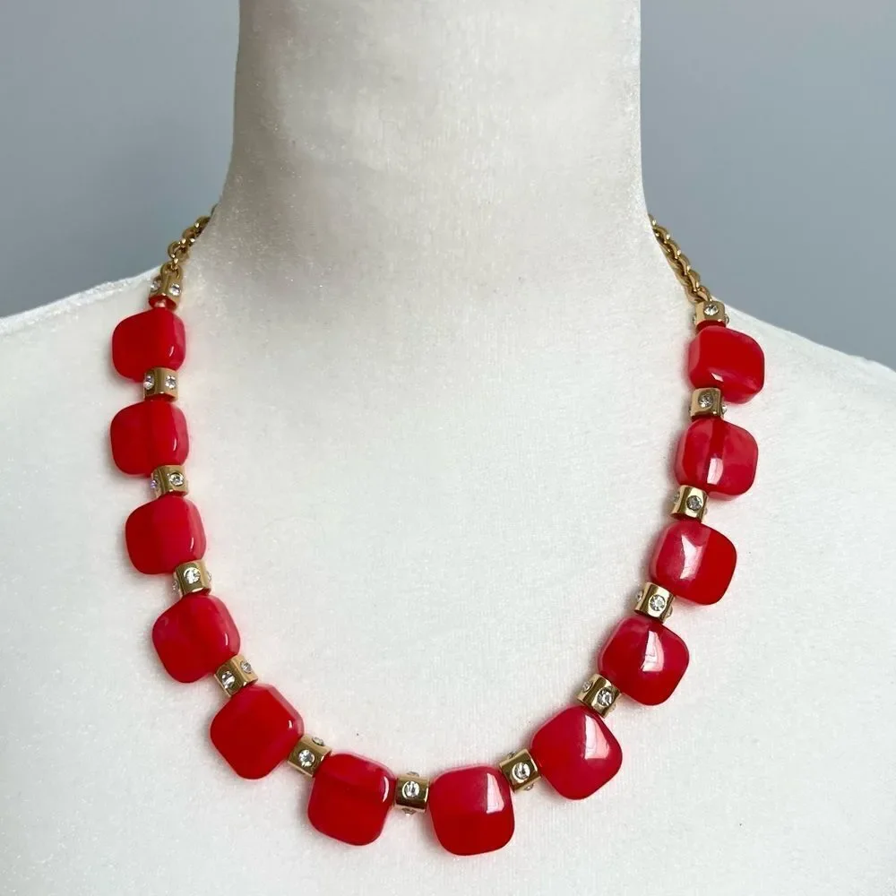 Kate Spade Colorblock Jewel Necklace on gold tone chain